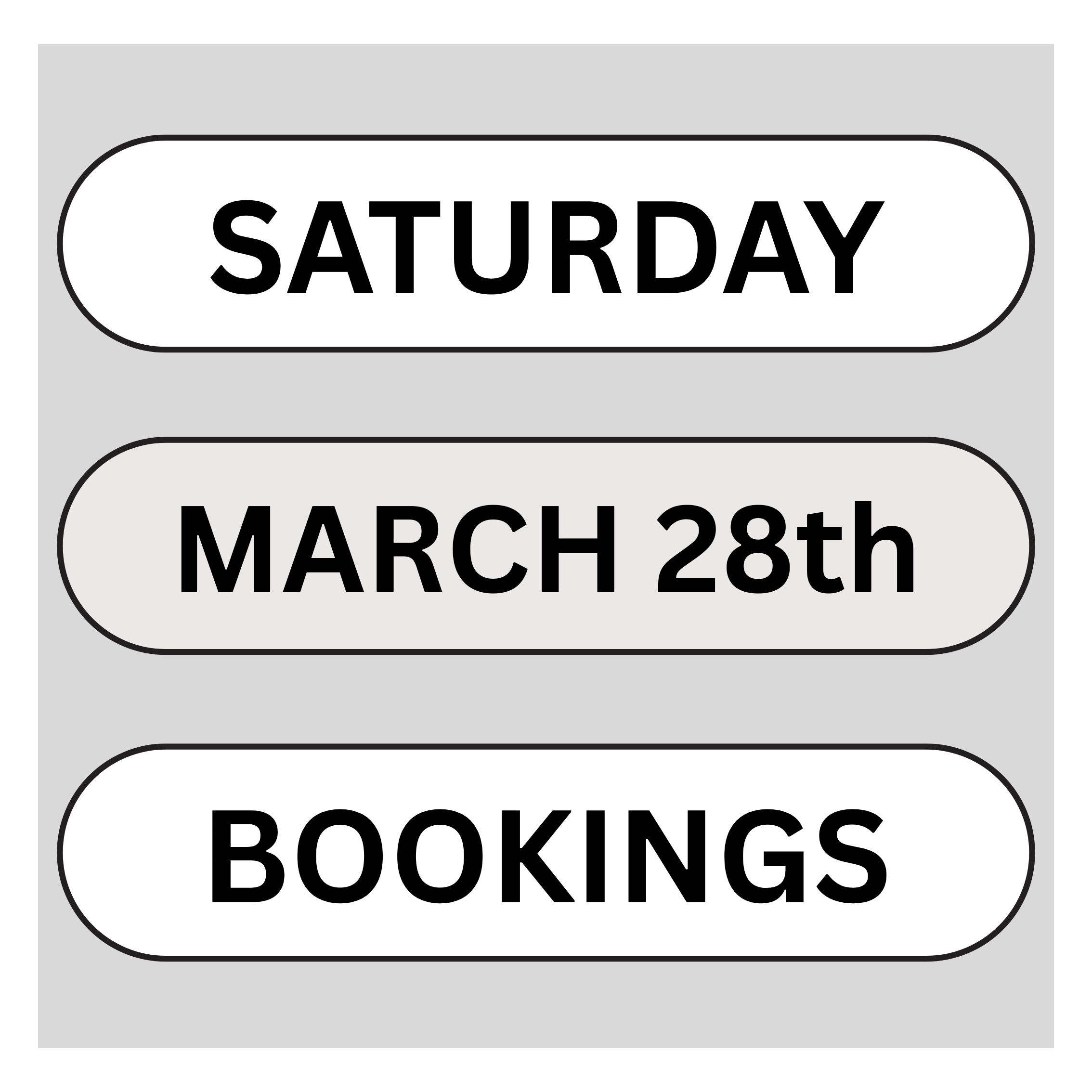 Saturday 28th March 2026