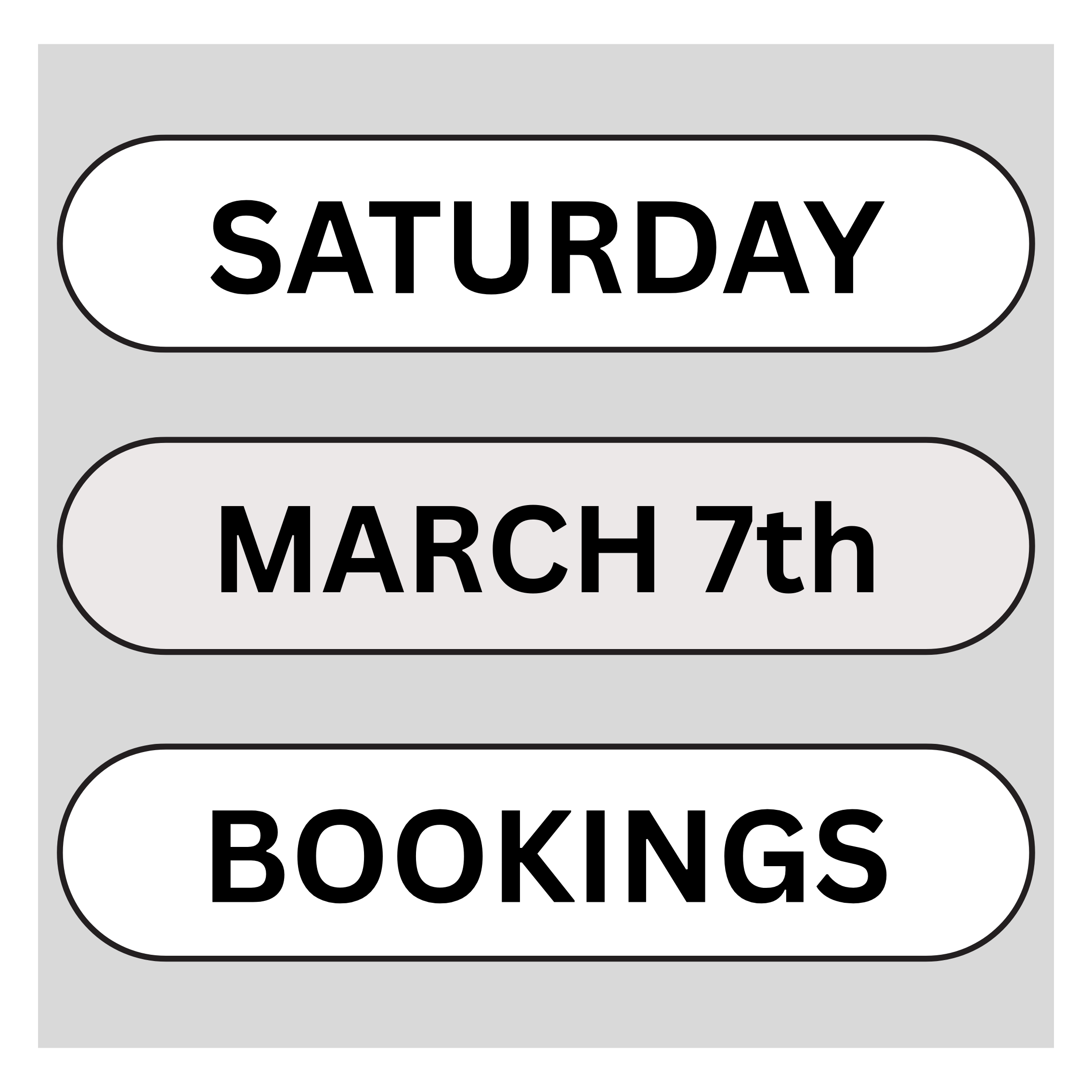 Saturday 7th March  2026